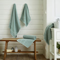 Mosley textured 600gsm zerotwist cotton towels — Duck Egg