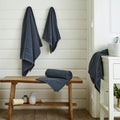 Mosley textured 600gsm zerotwist cotton towels — Petrol