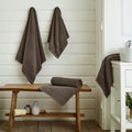 Mosley textured 600gsm zerotwist cotton towels — Walnut