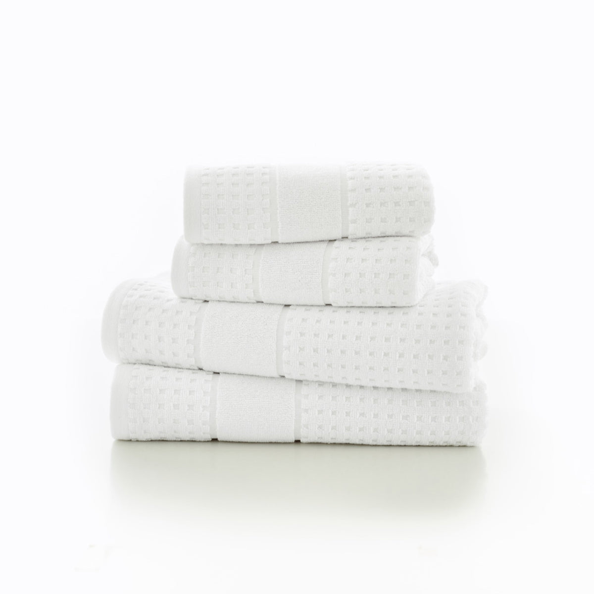 Mosley textured 600gsm zerotwist cotton towels — White