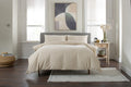 Mottle Textured Duvet Set in Natural, front