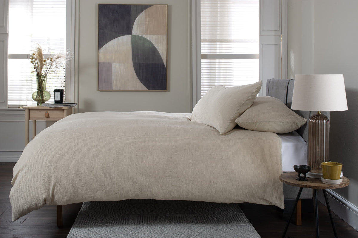 Mottle Textured Duvet Set in Natural, side