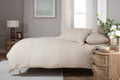 Mottle Textured Duvet Set in Natural, turned back