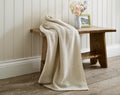 Saunton Stitch Knitted Throw - Oatmeal 01