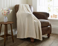 Saunton Stitch Knitted Throw - Oatmeal 02