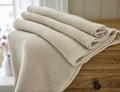 Saunton Stitch Knitted Throw - Oatmeal 04