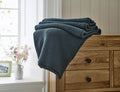 Saunton Stitch Knitted Throw - Sea Blue 04