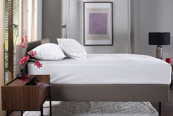 200 Thread Count Extra Deep Cotton Fitted Sheet — 36cm walls, crisp white percale
