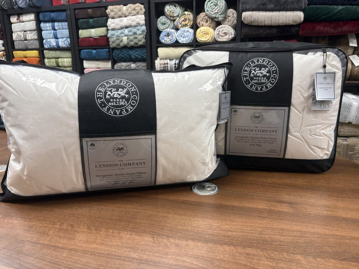Hungarian Goose Down Pillow — 90% down, 460TC cotton cover