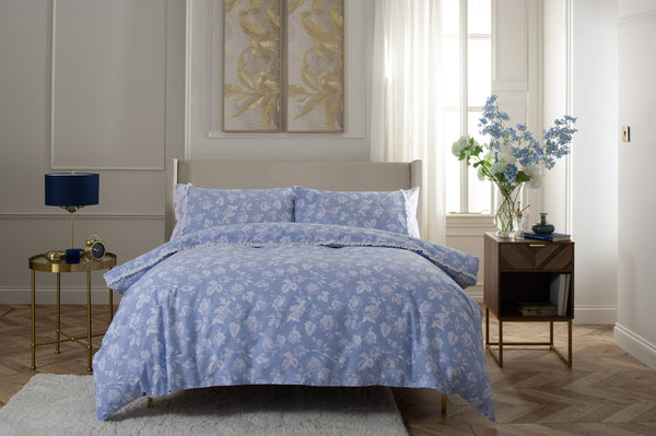 Monique Floral Duvet Set in Blue, front