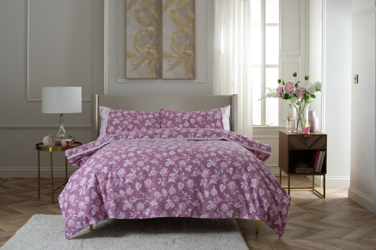 Monique Floral Duvet Set in Pink, front