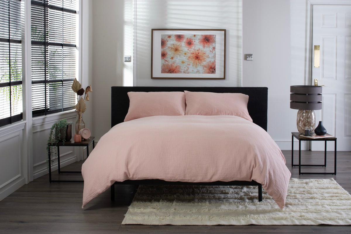 St Quentin Gauze Cotton Duvet Set — Rose