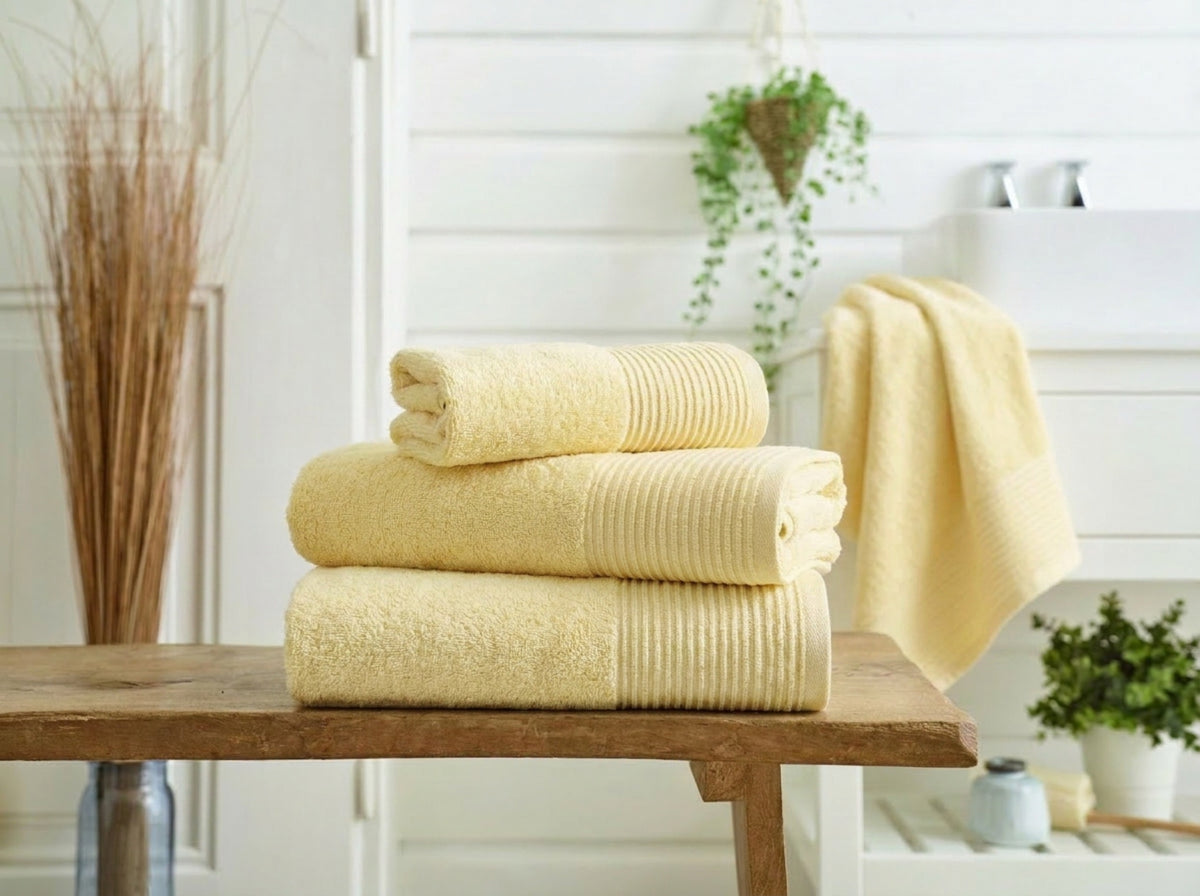 Avelon Soft Touch 550gsm zerotwist cotton towels — Lemon