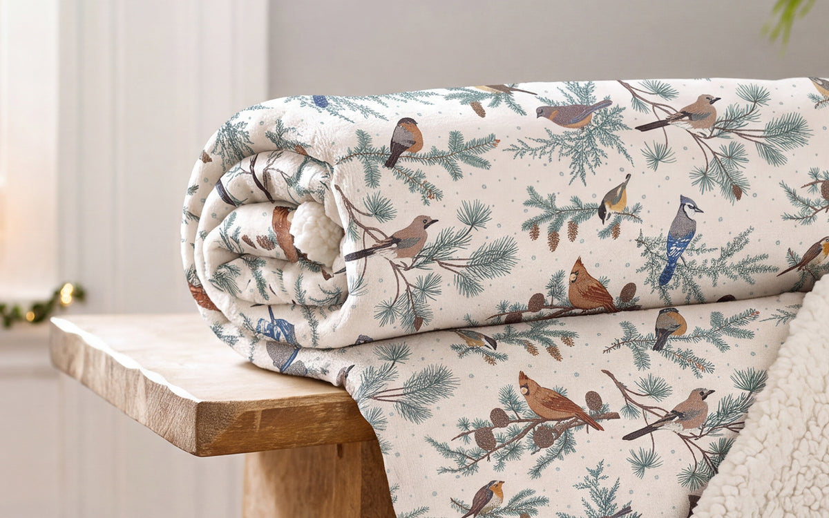 Winter Birds Throw